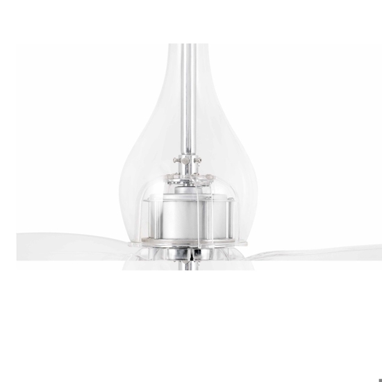 Ventilatore a soffitto silenzioso moderno pale trasparente con telecomando