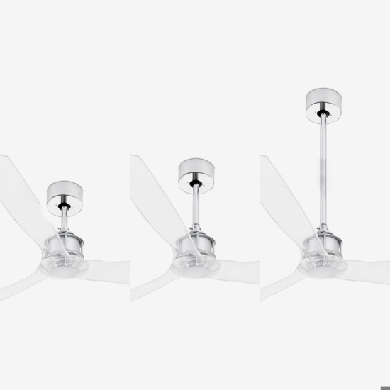 Ventilatore a soffitto fino a 17mq silenzioso pale trasparenti