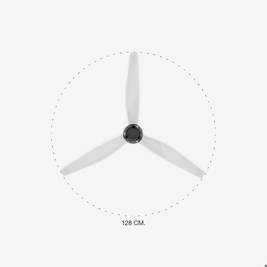 Ventilatore a soffitto fino a 17mq silenzioso pale trasparenti