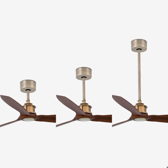 Ventilatore a soffitto silenzioso in ottone anticato fino a 17mq