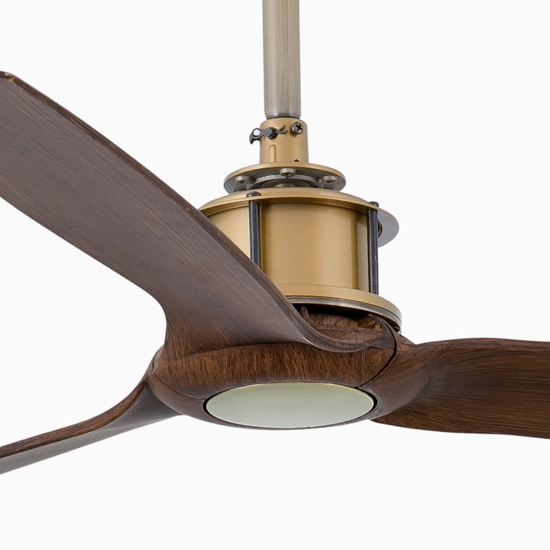 Ventilatore a soffitto silenzioso in ottone anticato fino a 17mq