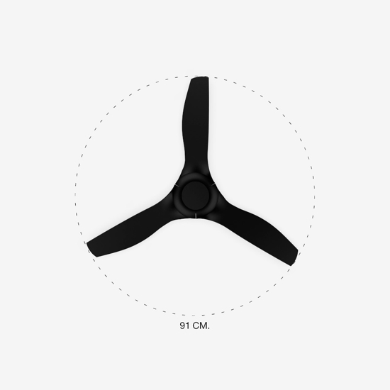 Ventilatore a soffitto fino a 13mq pale nere silenzioso