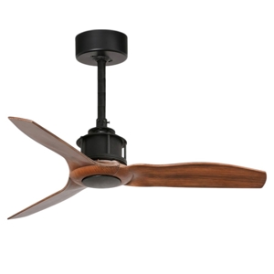 Ventilatore da soffitto nero fino a 13mq pale effetto legno