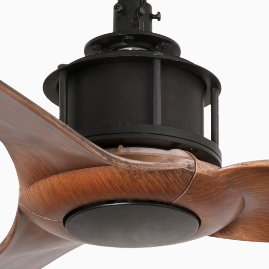 Ventilatore da soffitto nero fino a 13mq pale effetto legno