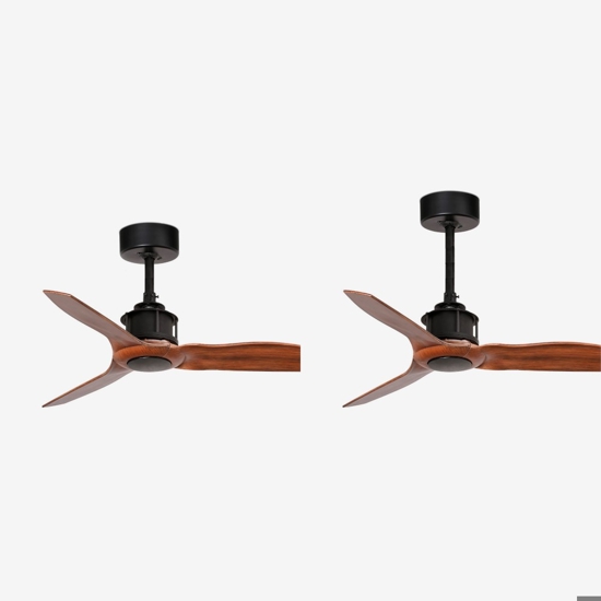 Ventilatore da soffitto nero fino a 13mq pale effetto legno