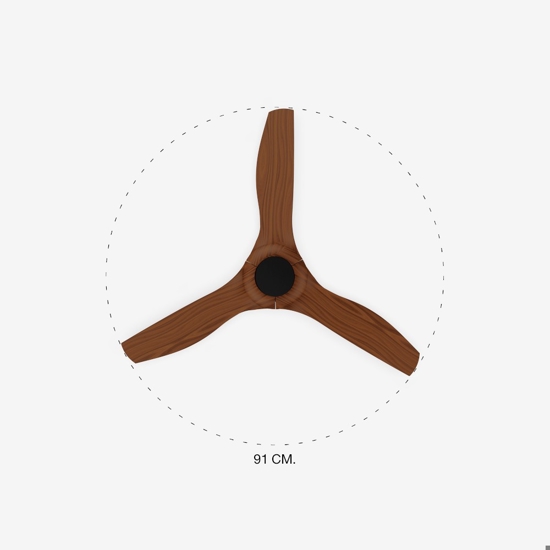 Ventilatore da soffitto nero fino a 13mq pale effetto legno