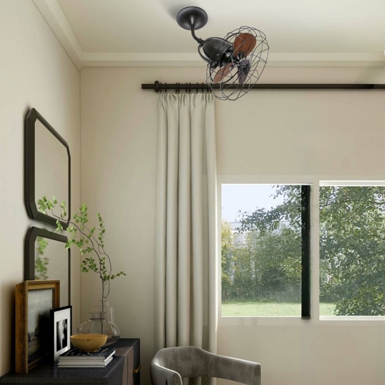 Ventilatore da parete soffitto fino a 13mq marrone stile industriale