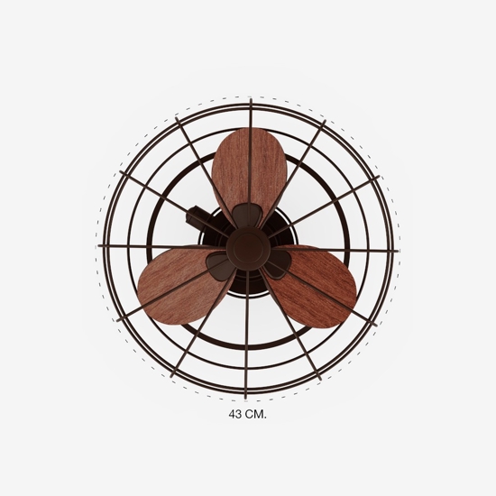 Ventilatore da parete soffitto fino a 13mq marrone stile industriale