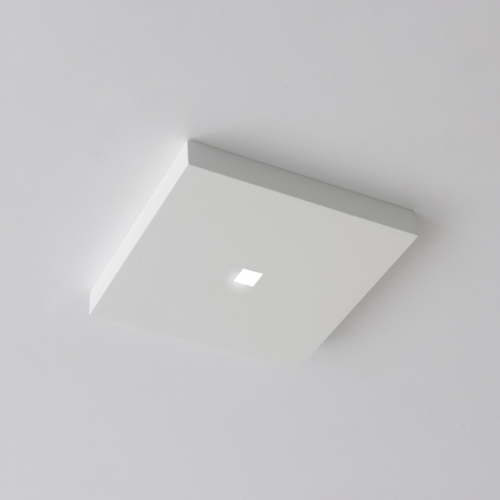 Plafoniera quadrata di gesso cristaly 11w 3000k ceramica bianca