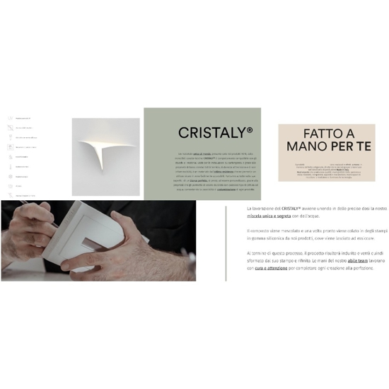 Plafoniera quadrata di gesso cristaly 11w 3000k ceramica bianca