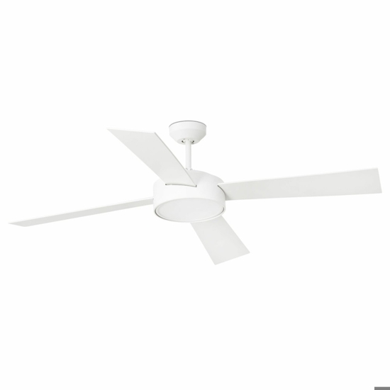Ventilatore bianco a pale con luce silenzioso fino a 28mq