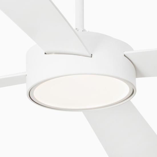 Ventilatore bianco a pale con luce silenzioso fino a 28mq