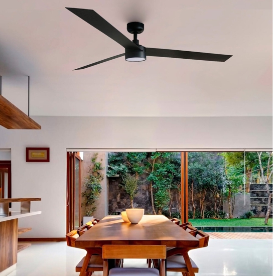 Ventilatore a pale nero da soffitto con luce fino a 28mq silenzioso