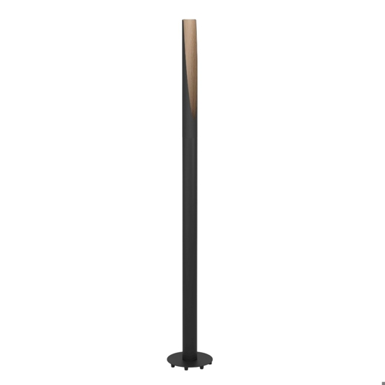 Lampada da terra moderna cilindro nero marrone