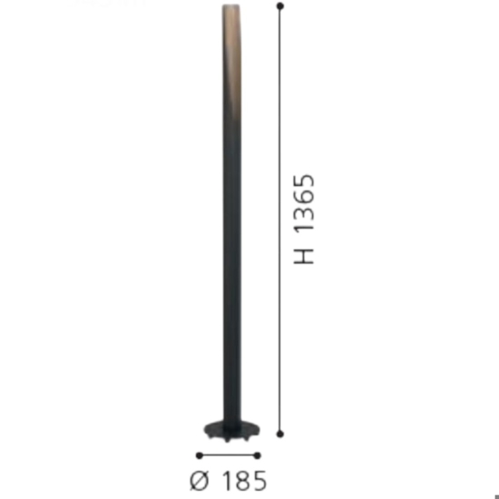 Lampada da terra moderna cilindro nero marrone