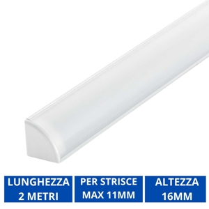 Profilo 2mt angolare lineare bianco per strisce led max 11mm ideal lux