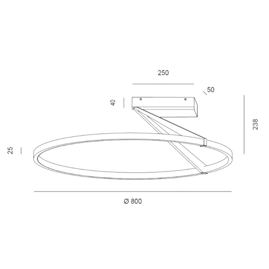 Plafoniera vivida meridiana titanio led 51w 3000k 4000k