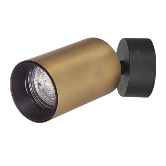 Applique da parete con spot orientabile nero oro
