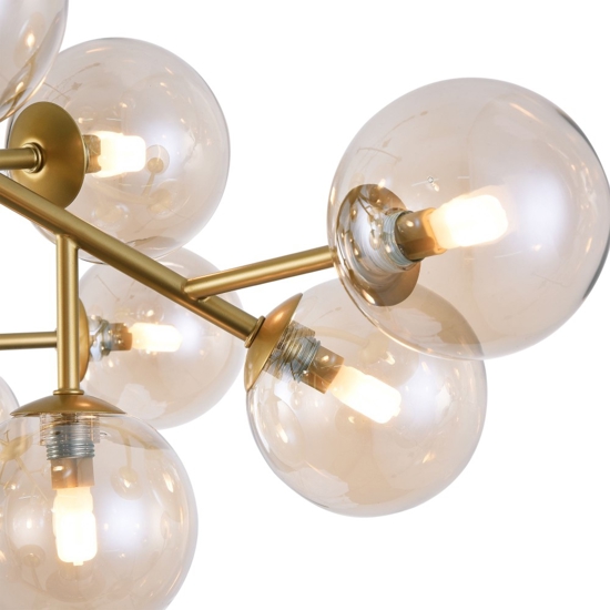 Maytoni plafoniera moderna dallas oro sfere vetro ambra