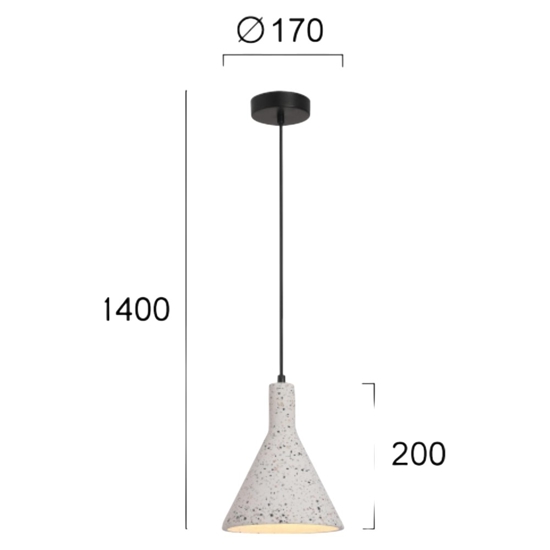 Lampada a sospensione di cemento bianco nero