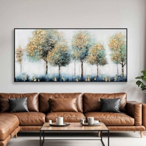 Visualizza i dettagli per Quadro moderno con cornice nera 150x70 cm foresta decorata Quadro moderno con cornice nera 150x70 cm foresta decorata