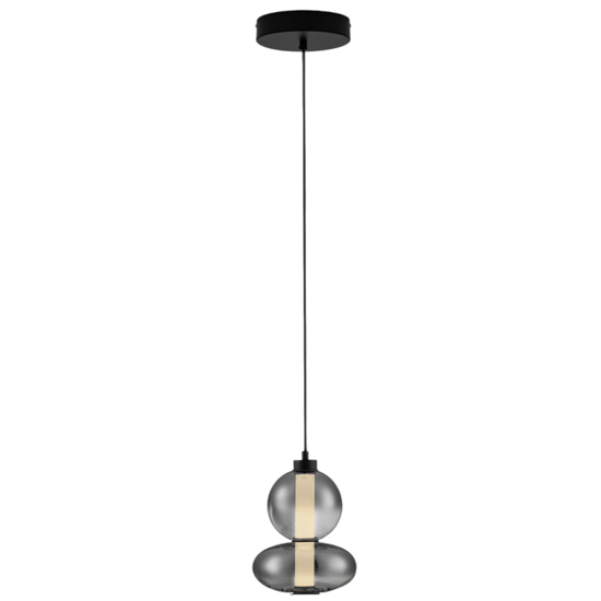 Lampada pendente in vetro fume per camera da letto