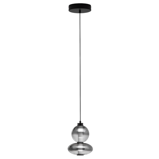 Lampada pendente in vetro fume per camera da letto