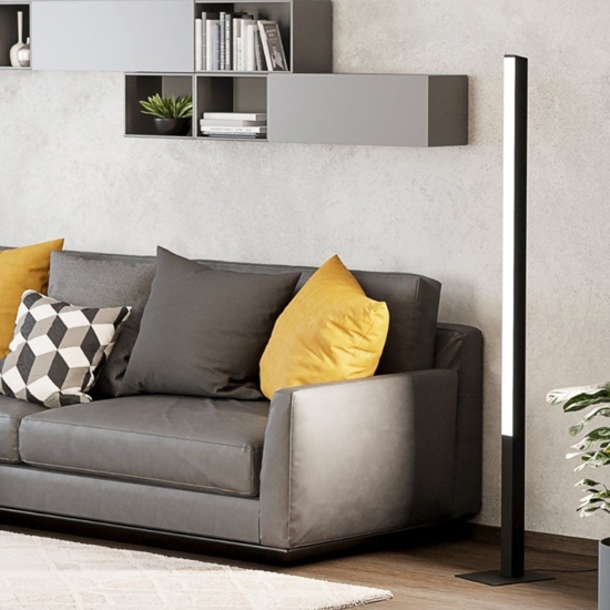Piantana moderna nera led rgb smart home comando con app eglo simolaris