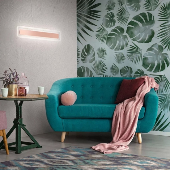 Antille s rame linea light applique vetro led 14w 3000k moderna