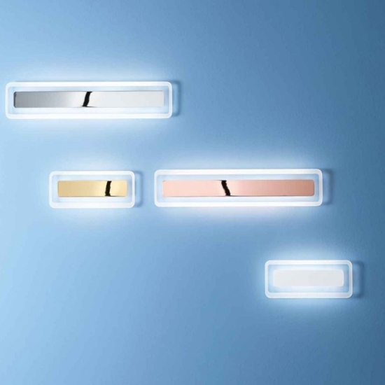 Antille s rame linea light applique vetro led 14w 3000k moderna