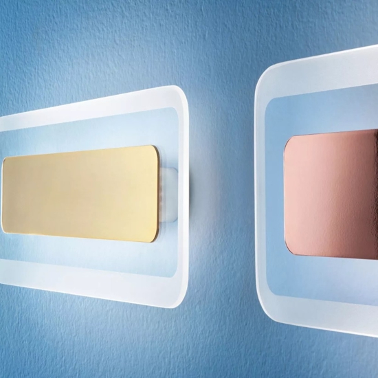 Antille s rame linea light applique vetro led 14w 3000k moderna