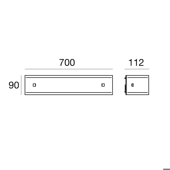 Linea light mille w1 applique led 30w 3000k in vetro