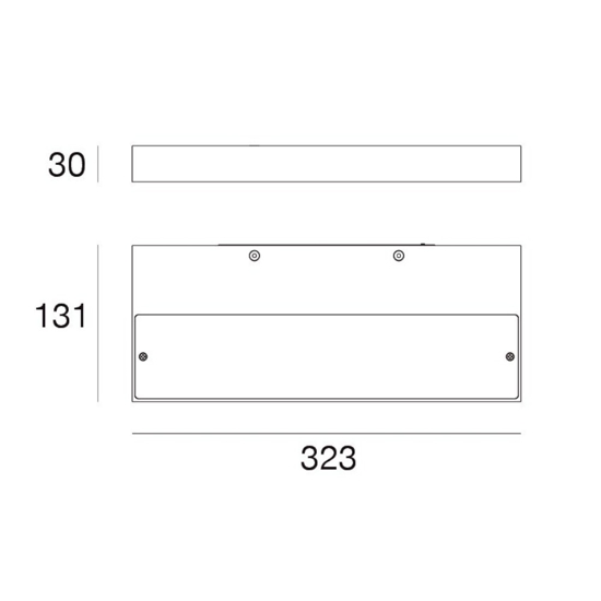 Linea light regolo applique led 36w 3000k alluminio anodizzato mono emissione