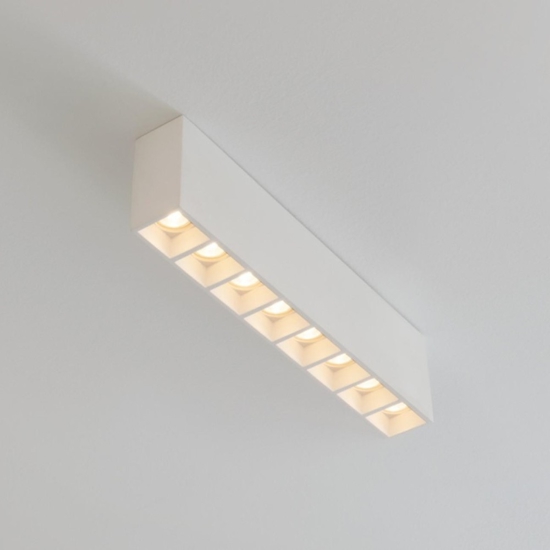 Plafoniera in gesso bianco 8 luci gu10 da soffitto