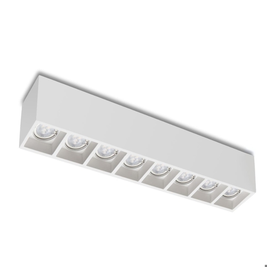 Plafoniera in gesso bianco 8 luci gu10 da soffitto