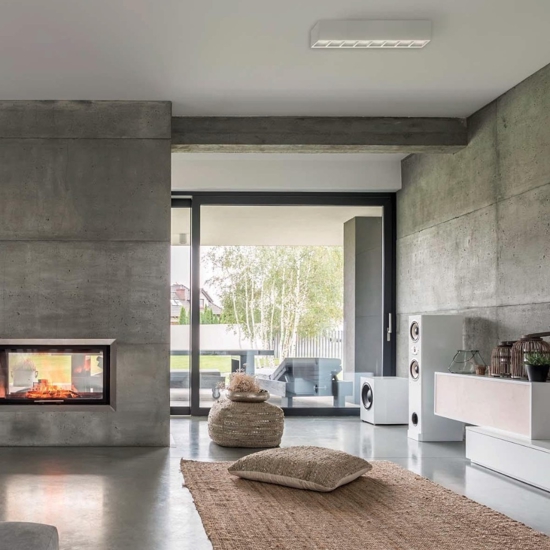 Plafoniera in gesso bianco 8 luci gu10 da soffitto