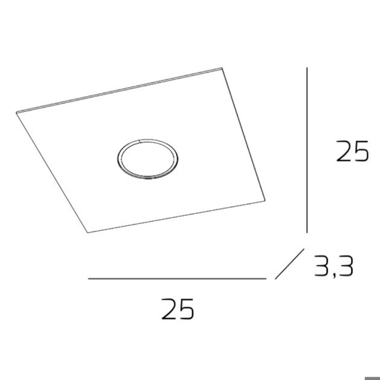 Plafoniera quadrata top light path vetro marrone lucido