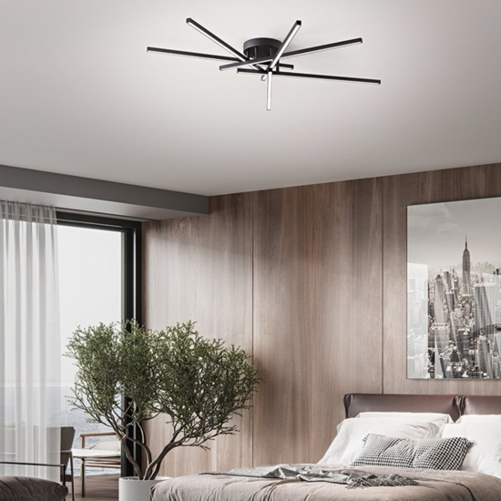 Plafoniera moderna syncro nero perenz led 70w cct