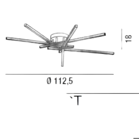 Plafoniera moderna syncro nero perenz led 70w cct