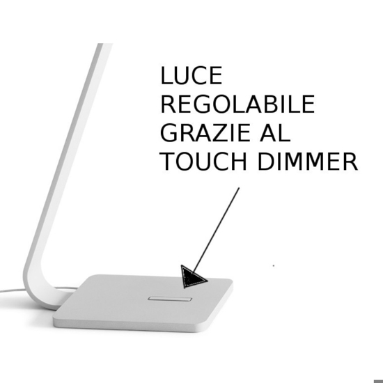 Lama stilnovo lampada da scrivania bianca led 3000k dimmerabile touch
