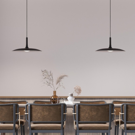 Lampadario da cucina disco nero led 16w 3000k design