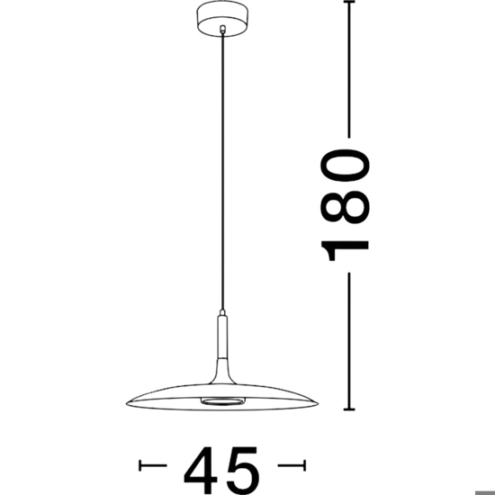 Lampadario da cucina disco nero led 16w 3000k design
