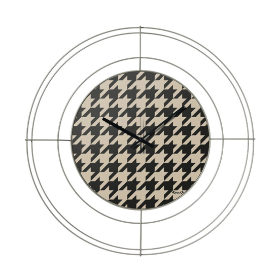 Orologio da parete design geometrico rotondo metallo sabbia