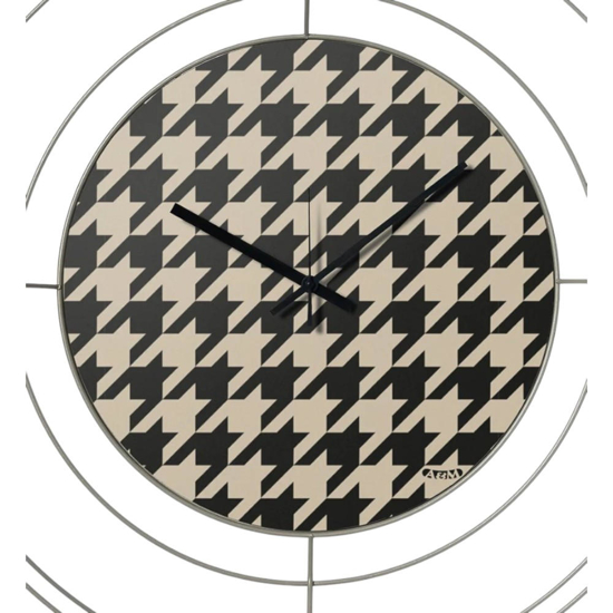 Orologio da parete design geometrico rotondo metallo sabbia