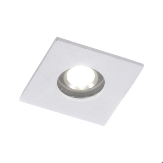 Faretto da incasso led per doccia bagno quadrato bianco 1w 4000k