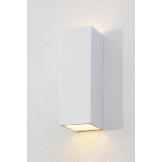 Applique in gesso bianco parallelepipedo