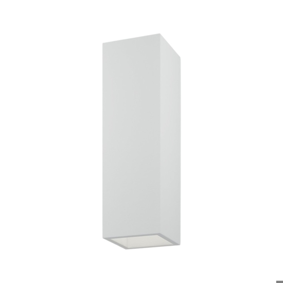 Applique in gesso bianco parallelepipedo