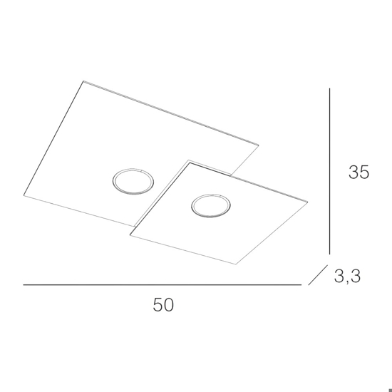 Plafoniera design moderna grigio top light plate