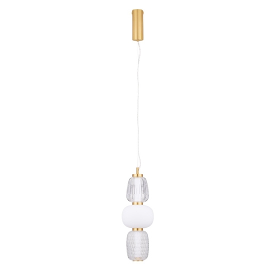 Lampada a sospensione oro con vetri stile contemporaneo