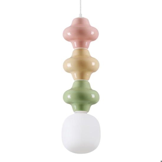 Lampada a sospensione di ceramica rosa giallo verde per cucina moderna